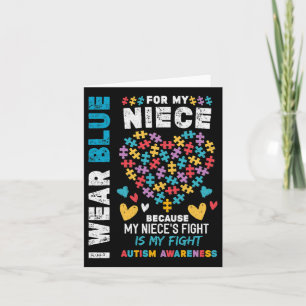 Cartão Em Abril Eu Visto Azul Para A Consciência Do Autis