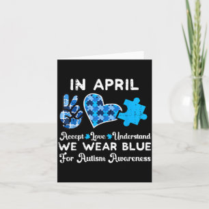 Cartão em abril Use Azul Conscientização do Autismo ASD H