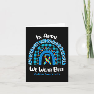 Cartão Em abril, Vestimos a consciência do Autismo Azul L