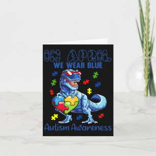 Cartão Em abril, Vestimos o Blue Autismo Sensibilizar Din