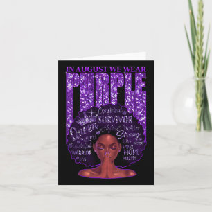 Cartão Em Agosto Usamos Roxo Mulher Negra Afro Overdose
