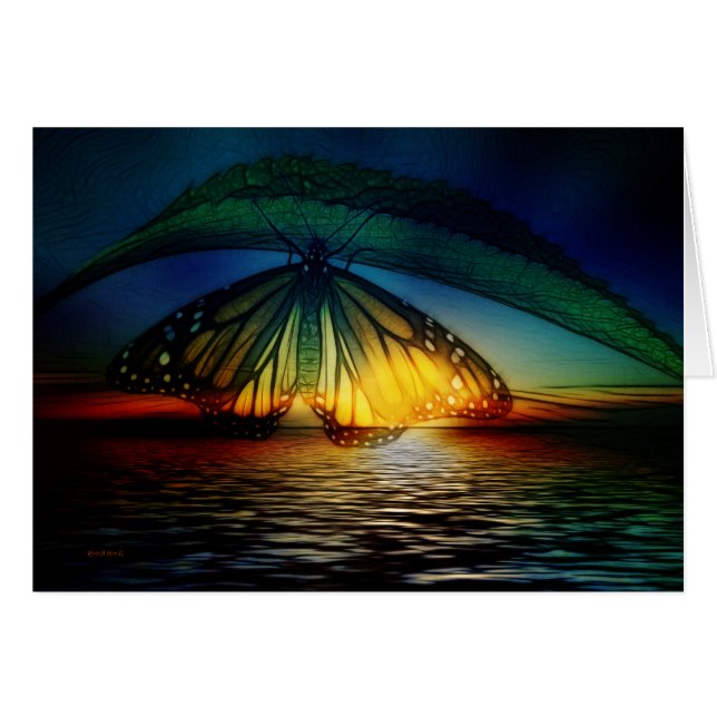 Cartão Em algum lugar sobre a borboleta (Frente Horizontal)