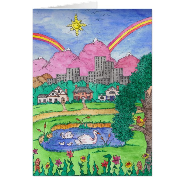 Cartão Em algum lugar sobre o arco-íris (Frente)