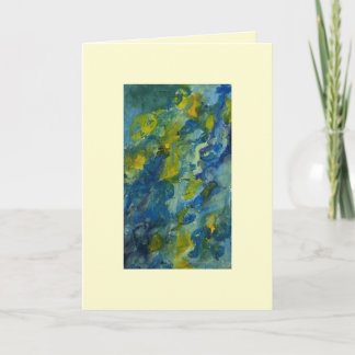Cartão em Branco Abstrato Calmo Azul e Verde Desen