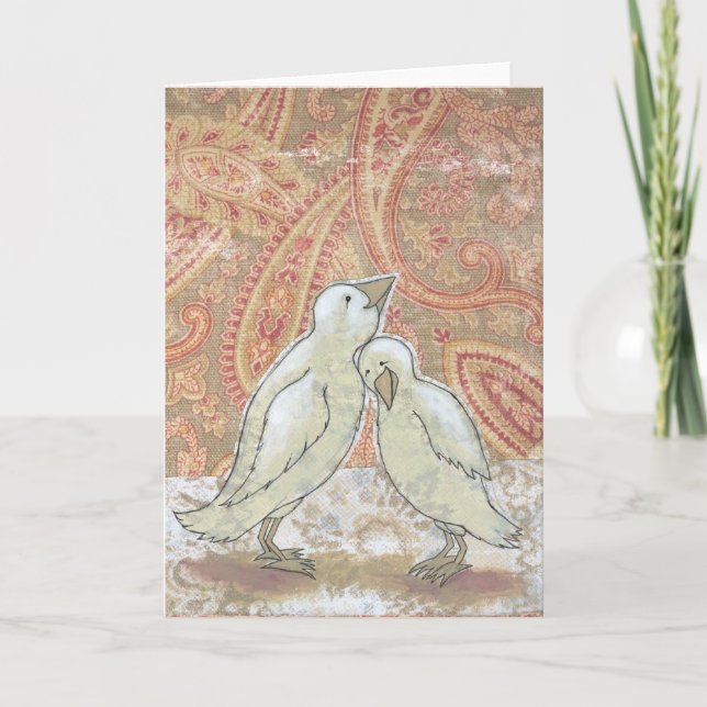 Cartão em branco casal perfeito arte de noivado ca (Frente)