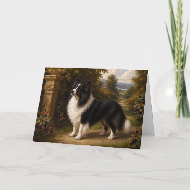 Cartão em Branco do Cão de Ovelha Shetland Renasce (Frente)