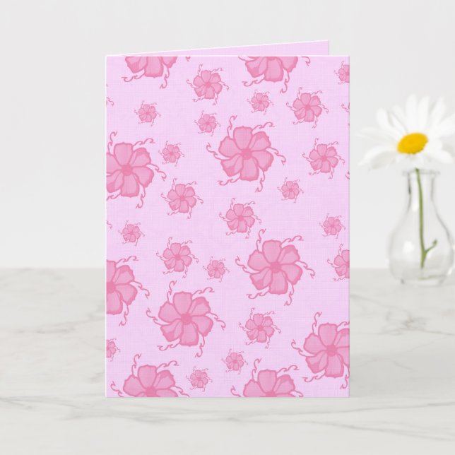 Cartão em Branco Monocromático FTF 5x7 em Rosa Cla (Planta pequena)