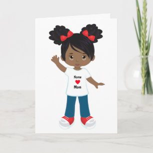 Cartão em Branco Personalizado Menina Negra
