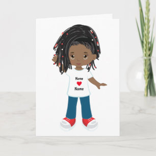 Cartão em Branco Personalizado menina negra