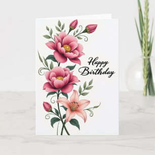 Cartão em Cascata Floral Alegre