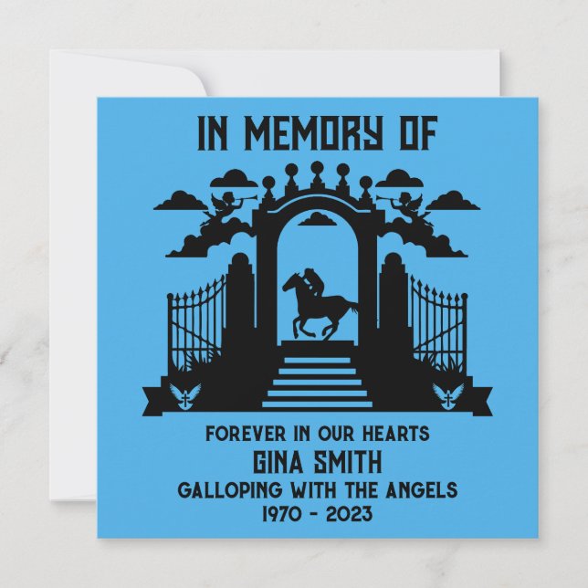 Cartão Em Cavaleiros de Memória Funerais (Frente)