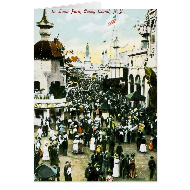 Cartão Em Luna Park, Coney Island, New York (Frente)
