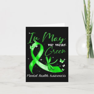 Cartão Em maio Vestimos o Green Dragonfly Mental Health A