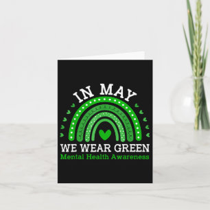 Cartão Em maio Vestimos o Green Rainbow Mental Health Awa