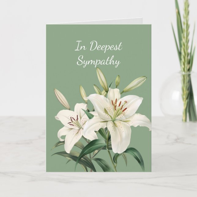 Cartão Em Mais Profunda Simpatia Flores Brancas De Lily P (Frente)