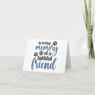 Cartão Em Memória Amorosa de um Amigo Fiel PERSONALIZADO