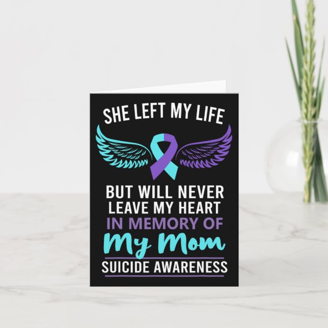 Cartão Em Memória Da Mamãe Conscientização Prevenção Suic (Frente)