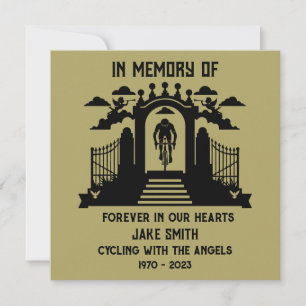 Cartão Em Memória De Um Funeral De Ciclista