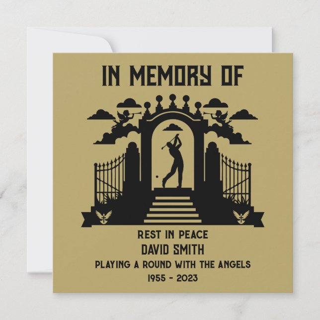 Cartão Em Memória De Um Funeral De Golfista (Frente)