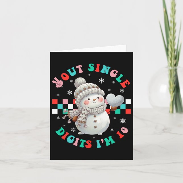 Cartão Em Meus Dois Dígitos Era Ano 10º Aniversário Sno (Frente)