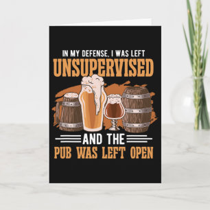 Cartão Em minha defesa eu fui deixado sem supervisão Pub 
