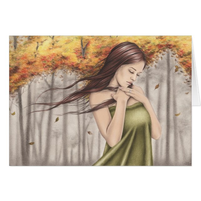 Cartão em mudança do outono das estações (Frente Horizontal)