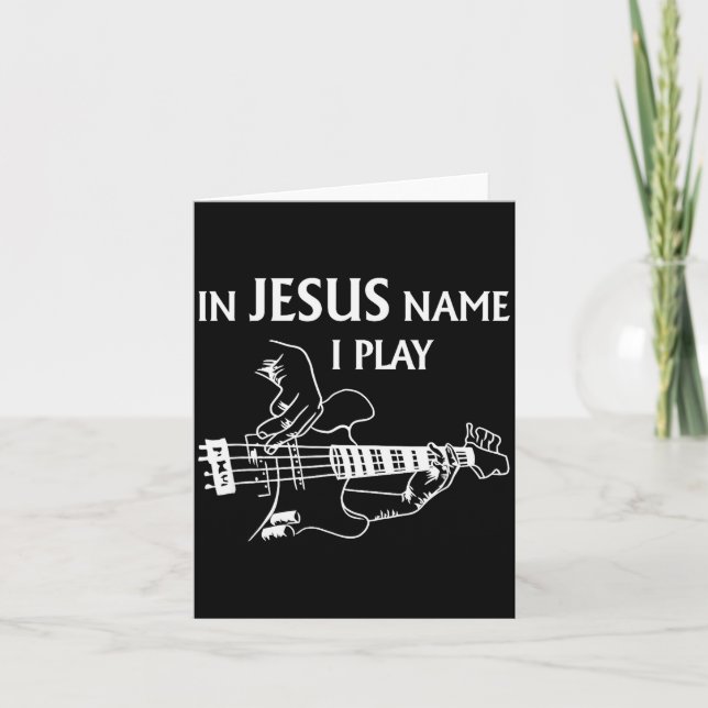 Cartão Em Nome de Jesus Eu Toco Guitarra B Guitarrista Ho (Frente)
