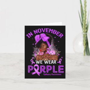 Cartão Em Novembro Usamos Roxo Mulheres Negras Epilepsia