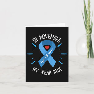 Cartão Em novembro Vestimos Awarenes Azul, Diabetes Tipo