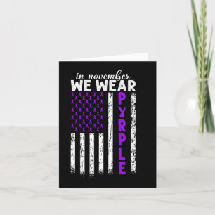 Cartão Em novembro, Vestimos Câncer de pâncreas Roxo Usa