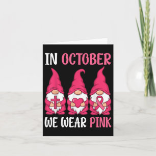 Cartão Em Outubro Usamos Gnomos Rosa Conscientização do C