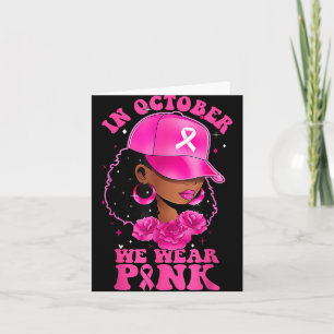 Cartão Em Outubro Usamos Rosa Preto Mulher Câncer de Mama