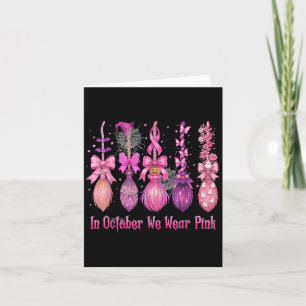 Cartão Em outubro, Vestimos a bruxa-rosa-bruxa