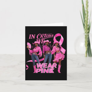 Cartão Em outubro, Vestimos A Cowgirl Rosa Melanin Rodeo 
