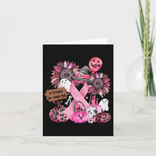 Cartão Em outubro Vestimos Fita Rosa Ghost Halloween Bre