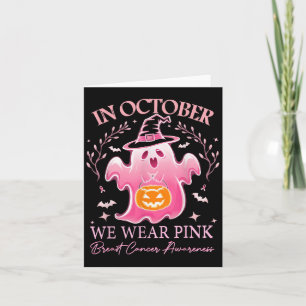 Cartão Em outubro Vestimos Ghost Halloween Mlatcan Rosa R