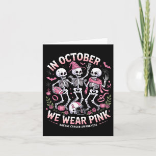 Cartão Em outubro Vestimos O Esqueleto Rosa De Halloween