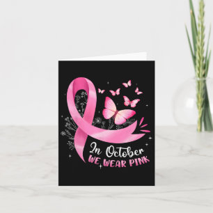 Cartão Em outubro, Vestimos Pi De Borboleta De Cancer Ros