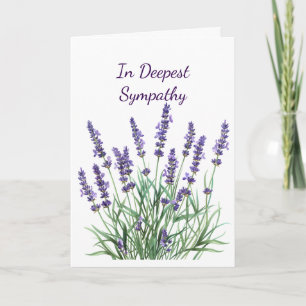 Cartão Em profunda simpatia, flor de jardim lavanda roxa