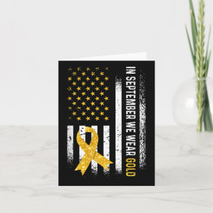 Cartão Em setembro Vestimos Bandeira Dourada de Fita Ca