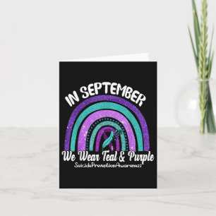 Cartão Em setembro Vestimos Teal & Purple Rainbow Sui