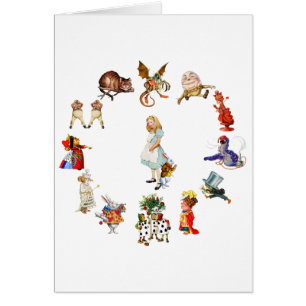 Cartão Em torno de Alice no País das Maravilhas