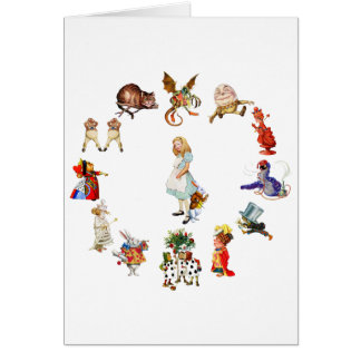 Cartão Em torno de Alice no País das Maravilhas