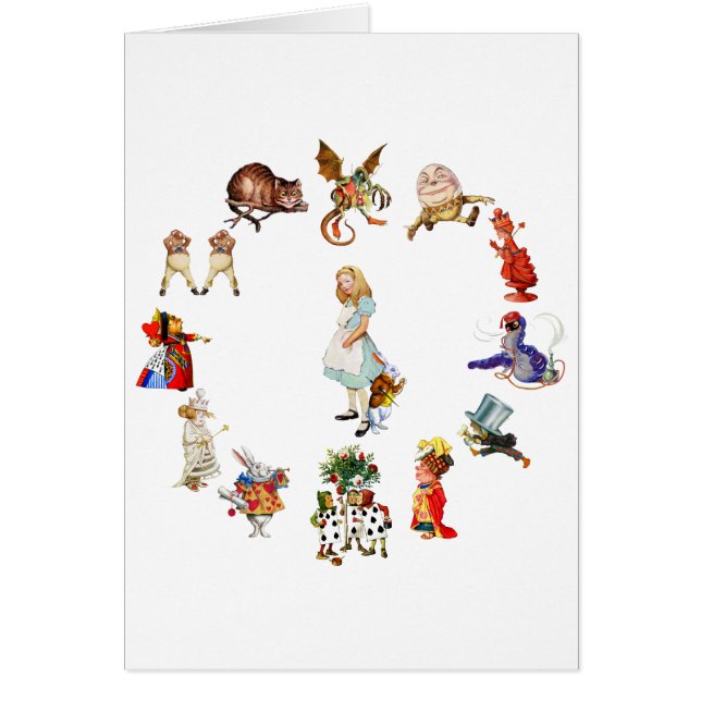 Cartão Em torno de Alice no País das Maravilhas (Frente)