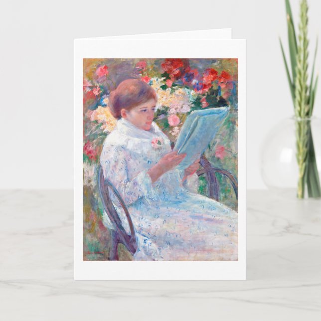 Cartão Em um balcão, Mary Cassatt (Frente)