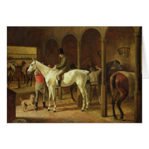 Cartão Em um estábulo