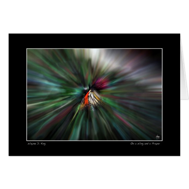 Cartão Em uma asa e em uma oração (Frente Horizontal)