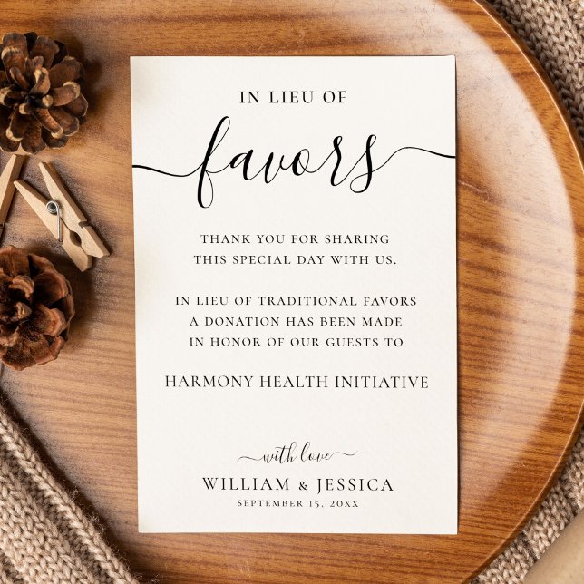 Cartão Em Vez de Favorecer a dádiva de casamentos elegant (Criador carregado)