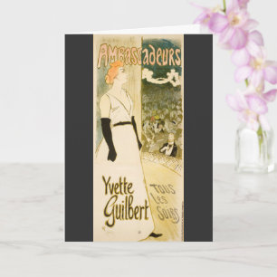 Cartão Embaixadores Yvette Guilbert por Theophile Steinle