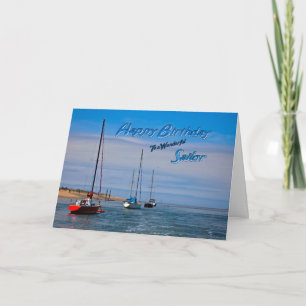 Cartão Embarcações à vela no aniversário da âncora p